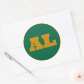 Birmingham (AL) - groen x goud Ronde Sticker (Envelop)