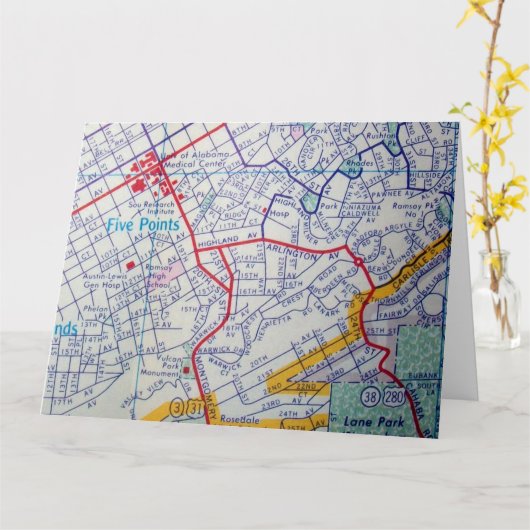 Birmingham, AL kaart (Gele Bloem)