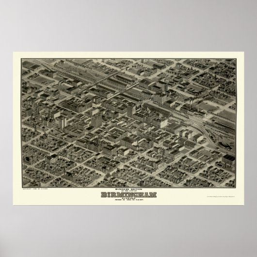 Birmingham, AL Panoramic Map - 1903 Poster (Voorkant)