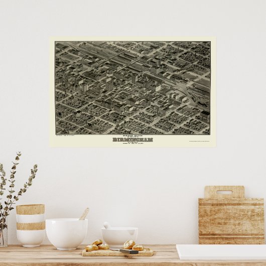Birmingham, AL Panoramic Map - 1903 Poster (Keuken)