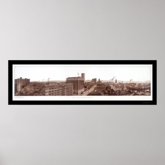 Birmingham, AL Skyline Foto 1914 Poster (Voorkant)