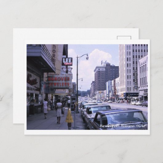 Birmingham Alabama 1964 Briefkaart (Voorkant / Achterkant)