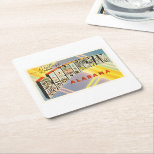 Birmingham Alabama AL Old Vintage Travel Souvenir Kartonnen Onderzetters