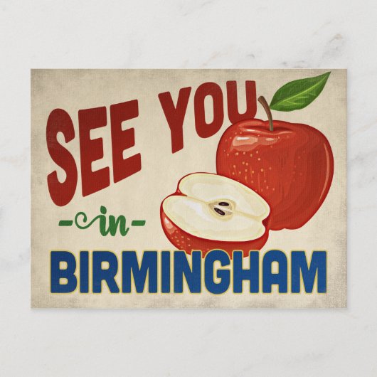 Birmingham Alabama Apple - Vintage Travel Briefkaart (Voorkant)