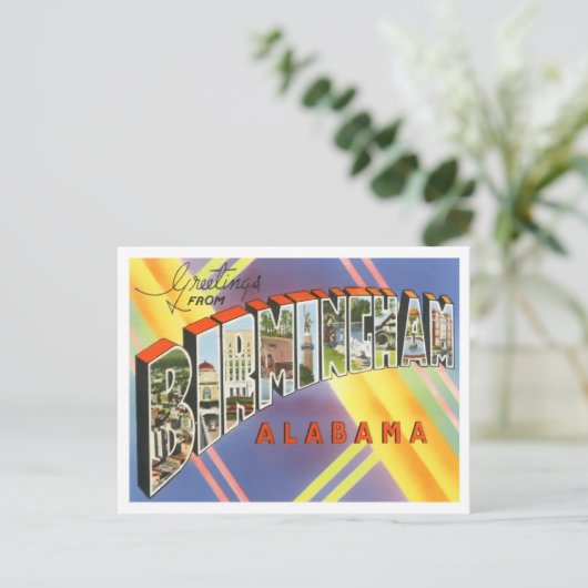 Birmingham, Alabama  Big Letters Briefkaart (Staand voorkant)