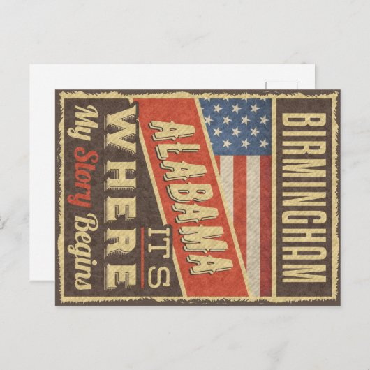 Birmingham Alabama Briefkaart (Voorkant / Achterkant)