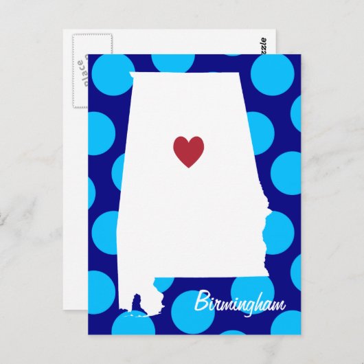 Birmingham Alabama Briefkaart (Voorkant / Achterkant)