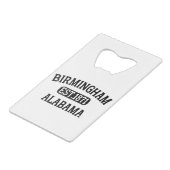 Birmingham Alabama Creditkaart Flessenopener (Achterkant Gekanteld)