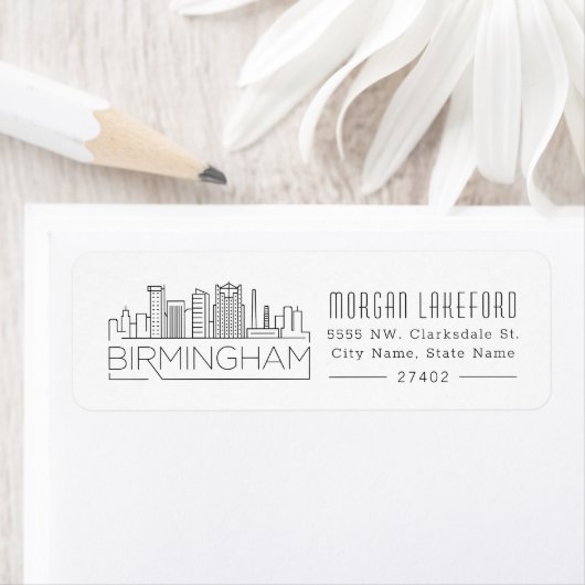 Birmingham, Alabama gestileerde skyline | Etiket (Insitu)