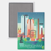 Birmingham Alabama koelkastmagneet Magneet (Voorkant / Achterkant)