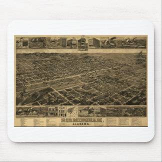 Birmingham Alabama Late 1800's Birds Eye Uitzicht Muismat