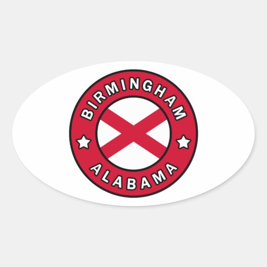 Birmingham Alabama Ovale Sticker (Voorkant)
