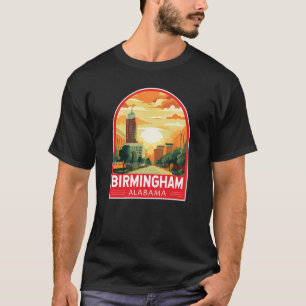 Birmingham Alabama Reis Kunst Embleem T-shirt
