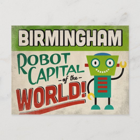 Birmingham Alabama Robot - Funny Briefkaart (Voorkant)