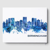 Birmingham Alabama Skyline Blue Gastenboek (Achterkant)