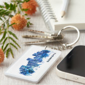 Birmingham Alabama Skyline Blue Sleutelhanger (Voorkant Rechts)