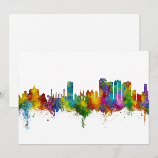 Birmingham Alabama Skyline Kaart (Voorkant / Achterkant)