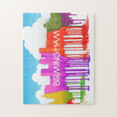 BIRMINGHAM ALABAMA SKYLINE - PUDDLES - LEGPUZZEL (Verticaal)