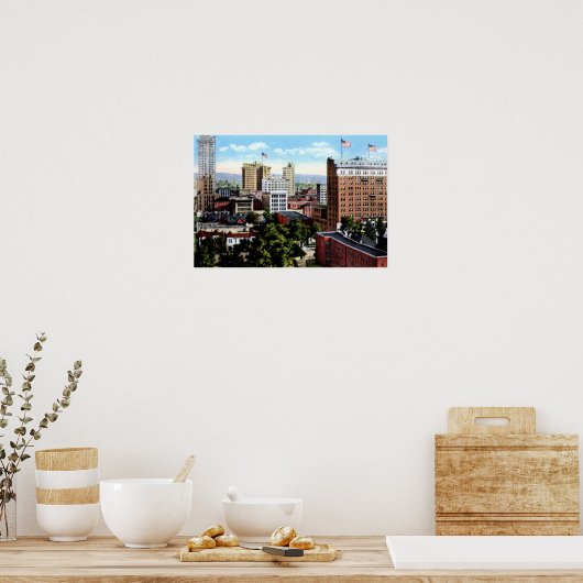 Birmingham Alabama Skyline Uitzicht Poster (Keuken)