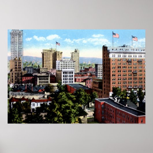 Birmingham Alabama Skyline Uitzicht Poster (Voorkant)
