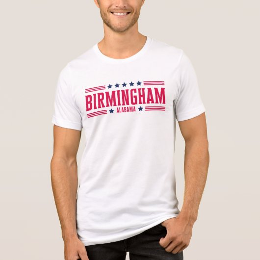 BIRMINGHAM ALABAMA Sterren en strepen Tri-Blend Shirt (Voorkant)