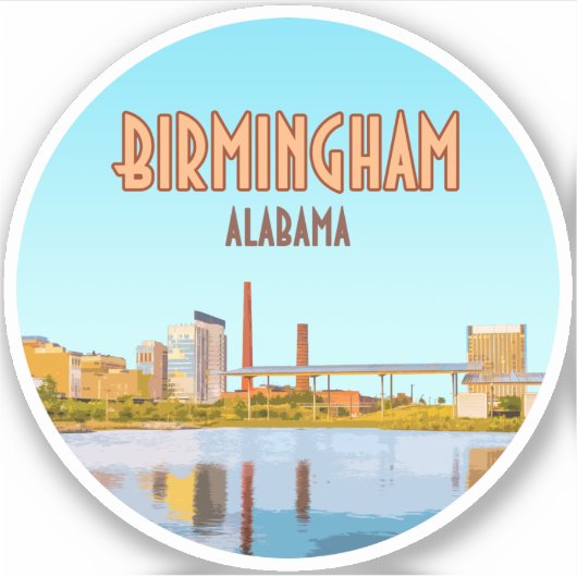 Birmingham Alabama Sticker (Voorkant)