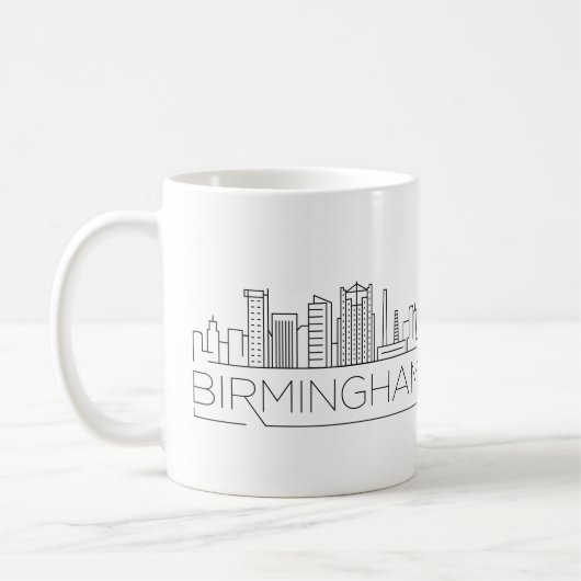 Birmingham, Alabama Stylized Skyline Koffiemok (Links)