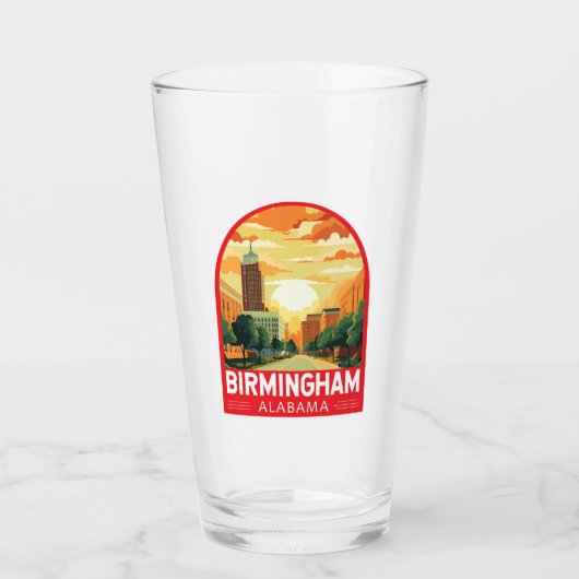 Birmingham Alabama Travel Art Embleem Glas (Voorkant)