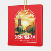Birmingham Alabama Travel Art Embleem Keramisch Ornament (Links)