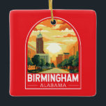 Birmingham Alabama Travel Art Embleem Keramisch Ornament<br><div class="desc">Birmingham retro vector reisontwerp. Birmingham is een toonaangevend industrieel centrum in het zuiden. Het is ook de thuisbasis van een levendige culturele scène,  met musea van wereldklasse en kunstgalerijen,  stedelijke festivals en het industriële district Digbeth.</div>