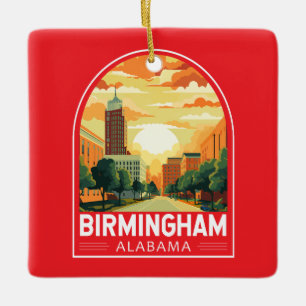 Birmingham Alabama Travel Art Embleem Keramisch Ornament