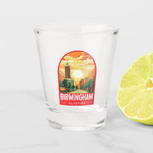 Birmingham Alabama Travel Art Embleem Shot Glas
