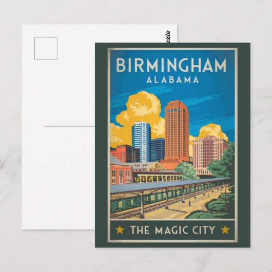 Birmingham Alabama Travel Art Vintage Briefkaart (Voorkant / Achterkant)