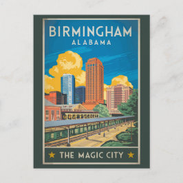 Birmingham Alabama Travel Art Vintage Briefkaart