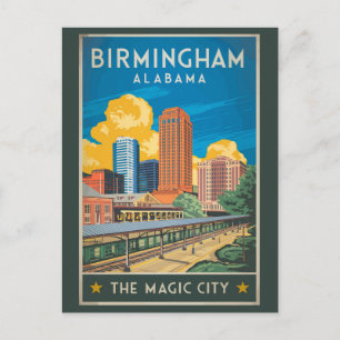 Birmingham Alabama Travel Art Vintage Briefkaart