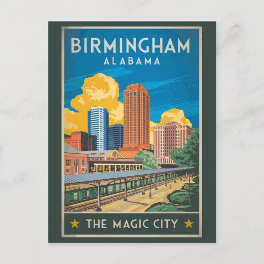Birmingham Alabama Travel Art Vintage Briefkaart (Voorkant)