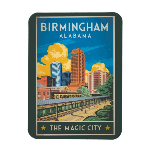 Birmingham Alabama Travel Art Vintage Magneet (Verticaal)