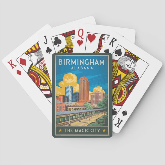 Birmingham Alabama Travel Art Vintage Pokerkaarten (Achterkant)