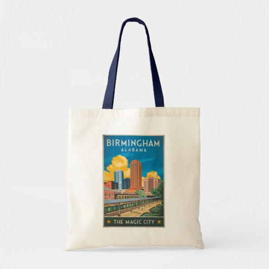 Birmingham Alabama Travel Art Vintage Tote Bag (Voorkant)
