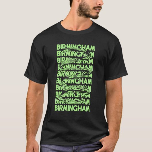 Birmingham Alabama Vintage Psychedelic T-shirt (Voorkant)