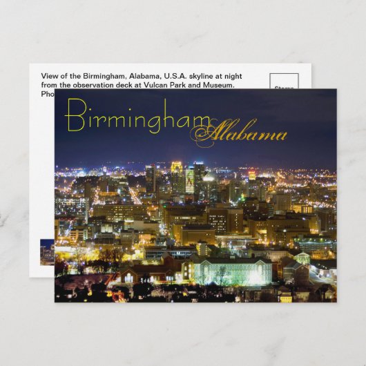 Birmingham, Alabama, VS. Briefkaart (Voorkant / Achterkant)