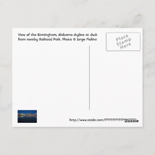 Birmingham, Alabama, VS. Briefkaart (Achterkant)