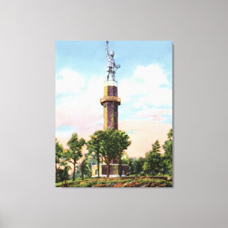 Birmingham Alabama Vulcan op Rode Berg Canvas Afdruk