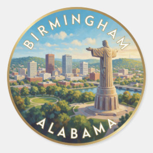 Birmingham Alabama Zuidelijke Stad Reizen Ronde Sticker