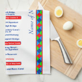 Birmingham and Liverpool Canal UK Waterways Red Theedoek (Quarter Fold)