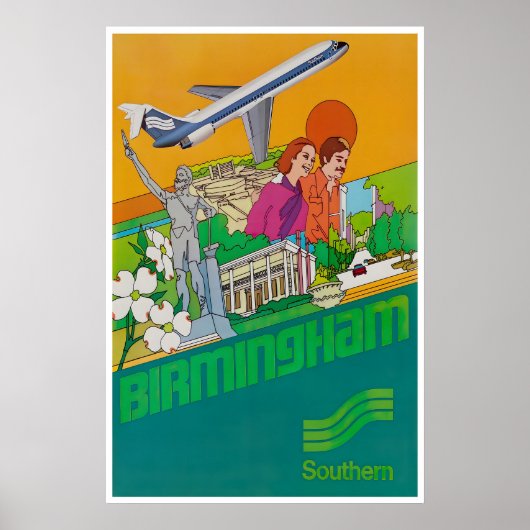 Birmingham Art Alabama Print Southern Airlines (Voorkant)