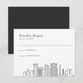 Birmingham bruiloft | Gestileerde Skyline RSVP (Voorkant / Achterkant)
