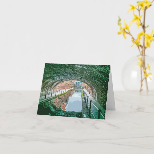 Birmingham Canal Tunnel uitzicht wenskaart Kaart (Gele Bloem)