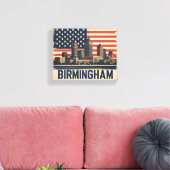 Birmingham City Alabama Silhouette Canvas Afdruk (Insitu (Woonkamer))