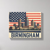 Birmingham City Alabama Skyline Canvas Afdruk (Voorkant)